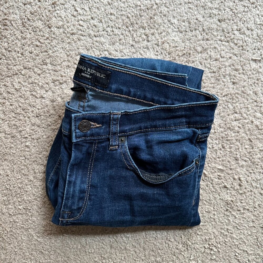 Banana Republic Jeans Womens 4 27x28 Mid Rise Skinny Fit Blue Denim - Picture 13 of 13